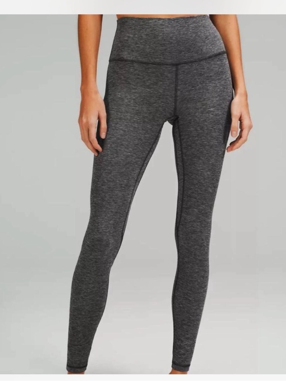 Lululemon Wunder Under high-rise leggings, Heathered Black Size 10 EUC